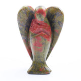 1.5Inch Gemstone Angel Figurine #SP1930 Hand Carved Pocket Healing Crystal Statue Perforated Spiritual Pendant for DIY Jewelry, Yoga Decor & Christmas Gifts