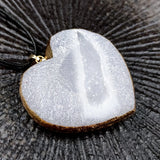 Gold Plated Edge Five Pointed Star Agate Druzy Pendant Necklace, Natural Raw Geode Crystal Star Charm with Wax Cord