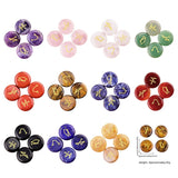 25mm Natural Crystal Angel Symbol Stones | 4 Archangel Rune Healing Ornament Set