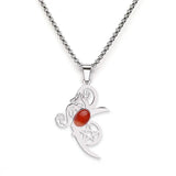 Mystical Moon Flower & Star Necklace - Durable Stainless Steel Pentacle Pendant - Spiritual Protection Gift for Seekers