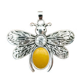 Silver Butterfly Oval Gemstone Pendant for Making Jewelry #SP1504S
