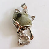 Natural Crystal Fox Pendant Necklace, Retro Turquoise & Multi-Gemstone Charm for Women & Girls