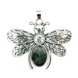 Silver Butterfly Oval Gemstone Pendant for Making Jewelry #SP1504S