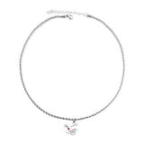 Matching Couple Necklaces, Heart & Key Puzzle Pendant Set, Stainless Steel "I LOVE YOU" Valentine’s Day Gift