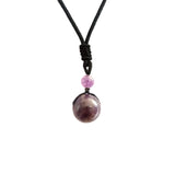 Natural Stone Ball Pendant Necklace 7 Chakra Healing Crystal Necklace Pendant Rope Necklace Handmade Crystal Charm Jewelry