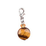 10MM Faceted Disc Gemstone Pendant Charm Tag with Lobster Clasp  Healing Crystal Stone Charm for Keychain #SP1895
