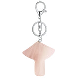 23×28mm Natural Crystal Mushroom Keychain, Healing Gemstone Pendant for Car Keys & Bags