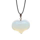 Natural Polished Heart Shaped Gemstone Pendant, Multiple Varieties Crystal Love Heart Pendant with Silver Bail, Chakra Reiki Healing Stone Necklace Pendant for Women