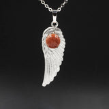 Crystal Angel Wing Pendant Necklace Angel Wing Necklace for Women Sterling Silver Friendship Cubic Zirconia Angel Wing Pendant