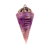 Wholesale Natural Crystal Resin Pendulum | Orgone Hexagonal Cone with Copper Coil for Dowsing & Chakra Healing