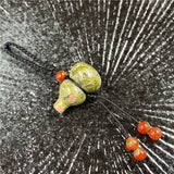 Natural Agate Crystal Gourd Keychain, Hand Braided Cord Lucky Hulu Charm Wealth Prosperity Safety Bag Pendant for Men Women