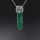 Natural Crystal Point Pendant Silver Filigree Crown Cap Chakra Healing Wand Charm for Reiki Jewelry Making