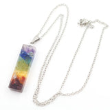 Crystal Chakra Gemstone Necklace hexagonal column resin crystal for Emotion Relief Balance Chakra Self Inner Healing