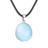 23×25mm Hand-Carved Crystal Footprint Pendant | Natural Gemstone Paw Print Necklace for Healing