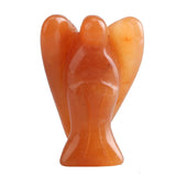 1.5Inch Gemstone Angel Figurine #SP1930 Hand Carved Pocket Healing Crystal Statue Perforated Spiritual Pendant for DIY Jewelry, Yoga Decor & Christmas Gifts