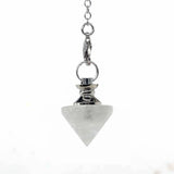 Crystal cone spirit pendulum pendant  Metal Copper Dowsing Healing Pyramid Reiki Pendulum Pendant Charms Chakra Amulet Chrome