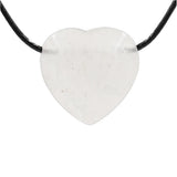 Crystal Pendant Heart NecklaceNatural Rose Quartz Crystal Healing Stone necklace Love Heart Shaped Chakra Reiki Pointed Gemstone