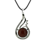33mm Natural Crystal Teardrop Pendant Necklace, Silver-Plated Gemstone Charm