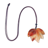 Excellent Quality Hand-Carved Crystal Maple Leaf Pendant, Multi Color Natural Gemstone Leaf Bead with Pre-Drilled Hole for Jewelry Craft & Spiritual Gift