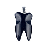 32mm Natural Crystal Tooth Pendant | Hand-Carved Gemstone Tooth Charm Necklace for Reiki Healing