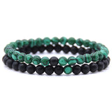 6mm Double Layer Natural Stone Stretch Bracelet, Chakra Healing Crystal Beaded Couple Bracelets Unisex Elastic Wrist Jewelry Gift for Men Women