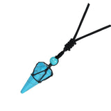 Natural Quartz Crystal Necklace Hexagonal Pointed Dowsing Pendulum Divination Healing Crystals Stone Reiki Chakra Pendant