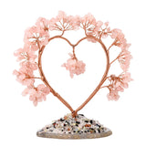 Handmade  Love Heart Crystal Tree | Natural Gemstone Ornament with Agate Slice Base | Healing Crystal Home Decor for Spiritual Gifts