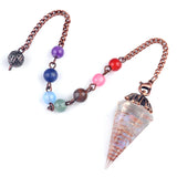 Wholesale Chakra Orgone Pendulum | Red Crystal Resin Pendulum with Copper Coil & 7 Chakra Chain for Divination