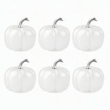 6Pcs Set 30MM Natural Crystal Pumpkin Figurines Gemstone Pumpkin Ornament With Metal Stem Halloween Healing Crystal Gift