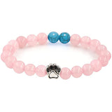 Natural Stone Stretch Beaded Bracelet with Turquoise Accent & Heart Charm Chakra Energy Healing Elastic Bracelet for Women Stacking Jewelry