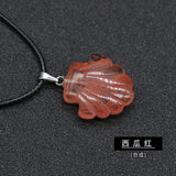 Chakra Healing Shell Pendant | 20mm Natural Crystal Necklace Ocean-Inspired Reiki Jewelry