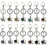Healing Crystal Rose Quartz Semiprecious Stone Crafts Charm Cat Pendant Keychain for Women and Men