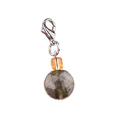 10MM Faceted Disc Gemstone Pendant Charm Tag with Lobster Clasp  Healing Crystal Stone Charm for Keychain #SP1895