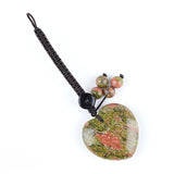 Fashional Gemstone Droplet Shaped Special Hand Engraved Pendant Woven Rope Keychain Bag Keychain Pendant Keychain Love Gift