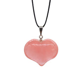 Natural Polished Heart Shaped Gemstone Pendant, Multiple Varieties Crystal Love Heart Pendant with Silver Bail, Chakra Reiki Healing Stone Necklace Pendant for Women
