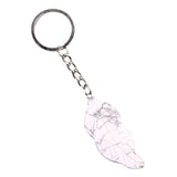 Fashional Natural Stone Carved Leaf Shaped Pendant Keychain Bag Small Crystal Pendant Decoration Safe for Festival Party Gift