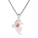 Mystical Moon Flower & Star Necklace - Durable Stainless Steel Pentacle Pendant - Spiritual Protection Gift for Seekers
