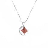 Rotatable Merkaba Star Natural Crystal Pendant, 29×22mm Silver‑Tone Open Metal Frame 3D Merkaba Gemstone Charms for DIY Necklace Jewelry Making Bulk