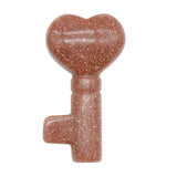 Symbolic Heart Key Crystal Pendant | 22×39mm Multi-Gemstone Charm Chakra Healing Jewelry