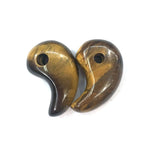 Comma Shape Natural Stone Pendant, Polished Crystal Agate Charms for DIY Necklace Bracelet Jewelry Making