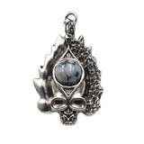 Dark Culture Silver Skull Fire Charm • Vintage Biker Flame Skeleton Replacement Pendant • Unisex Rocker Hip Hop Halloween Jewelry Gifts