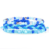 Stackable 3-Layer Summer Beach Bracelet - Colorful Seed Bead & Braided Cord Jewelry - Adjustable Friendship Gift