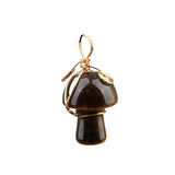 20mm Natural Crystal Mushroom Pendant  Wire-Wrapped Gemstone DIY Jewelry for Gifts