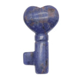 Symbolic Heart Key Crystal Pendant | 22×39mm Multi-Gemstone Charm Chakra Healing Jewelry