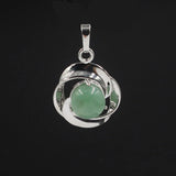 Crystal small flower pendant necklace is popular in Europe and America Pressed Flower Circle Frame Pendant with Yellow Gold