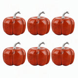 6Pcs Set 30MM Natural Crystal Pumpkin Figurines Gemstone Pumpkin Ornament With Metal Stem Halloween Healing Crystal Gift