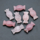 48mm Natural Green Aventurine Candy-Shaped Figurine, Hand-Carved Healing Crystal for Holiday Gifts