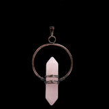 Retro natural crystal hexagonal column Pendant Necklace tiger eye stone winding DIY Necklace Gemstone Pendant Necklace Healing