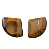 Hand-Polished D-Shape Natural Crystal Cabochons - Premium Fan-Shaped Healing Stones for Wire Wrapping, Inlay, Settings & Grid Decor