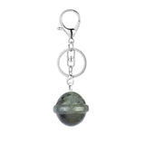 20mm Natural Crystal Planet Keychain, Cute Multicolor Stone Pendant for Bags & Wallets